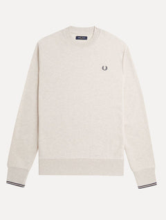 Moletom Fred Perry Masculino Crewneck Laurel Off-White Mescla