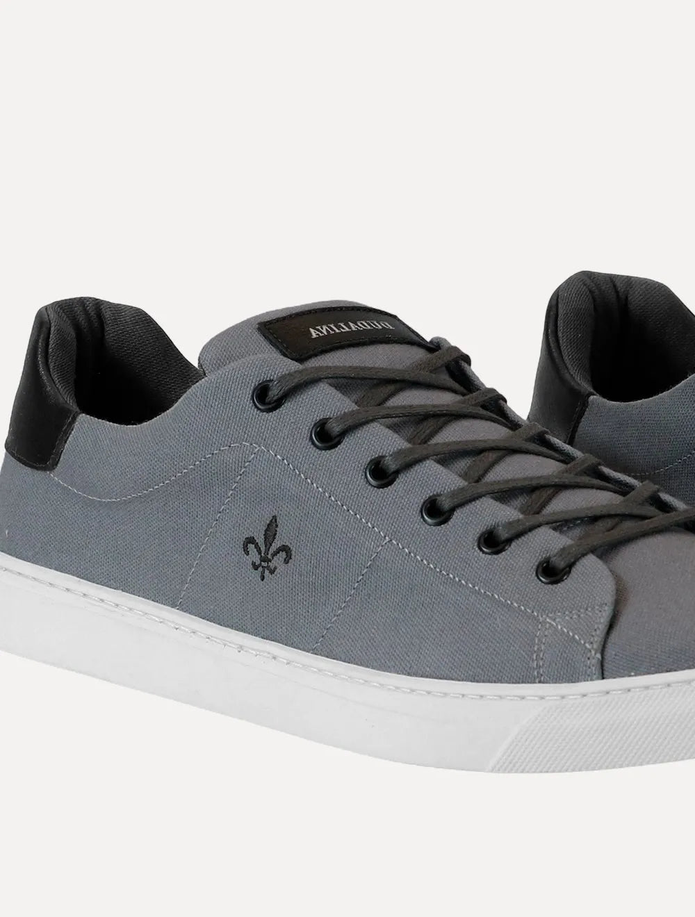 Tênis Dudalina Masculino SL Lona Mistral Napa Logo Chumbo