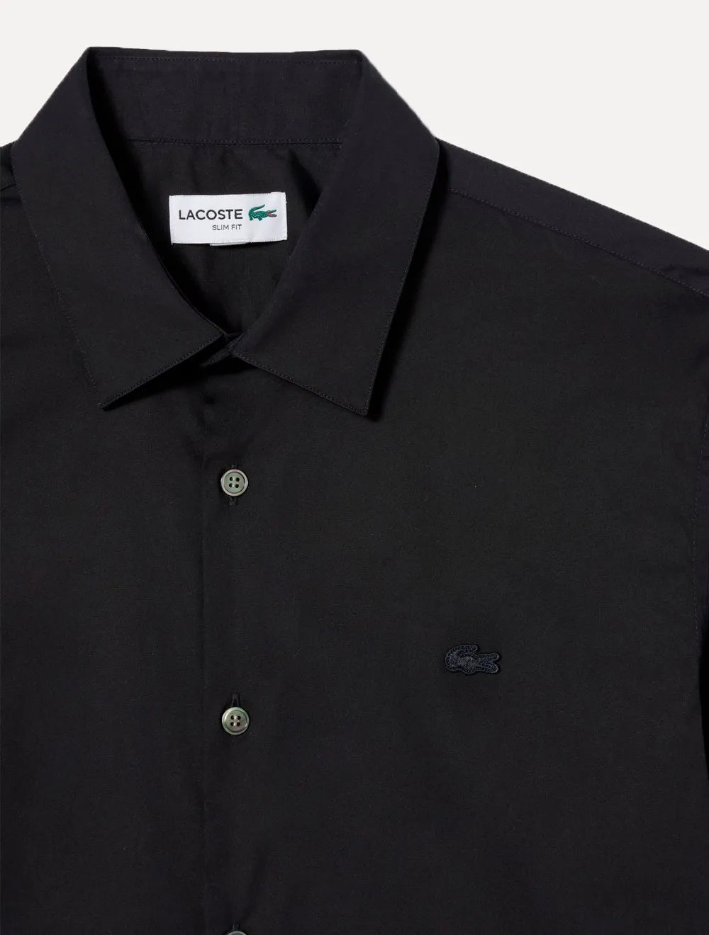 Camisa Lacoste Masculina Slim Fit Clássica All Black Preta
