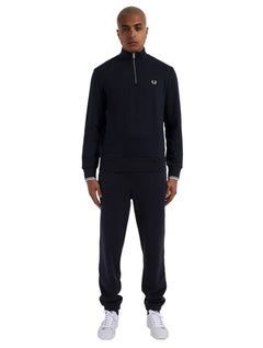 Blusa Fred Perry Moletom Masculina Regular Half Zip Preta