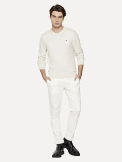 Suéter Tommy Hilfiger Masculino Signature V-Neck Off White