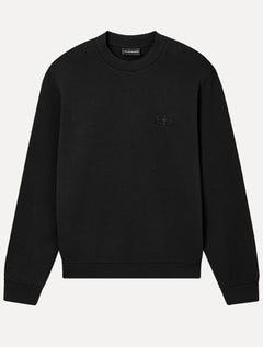 Blusa Moletom Emporio Armani Masculina Essential EA Logo Embroidery Preta