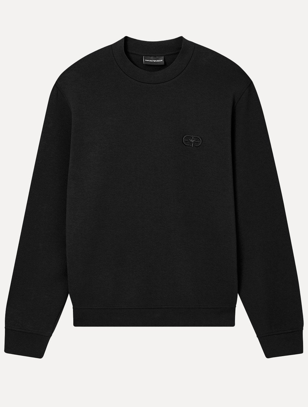 Blusa Moletom Emporio Armani Masculina Essential EA Logo Embroidery Preta