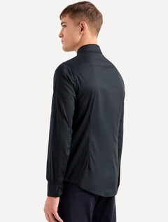 Camisa Armani Exchange Masculina Cotton Slim Fit Mono Logo Azul Marinho