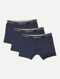 Cuecas Lacoste Boxer Long Colored Lettered Waist Azul Marinho Pack 3UN