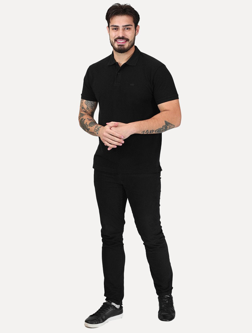 Polo Levis Housemark Standard Mono Logo Preta