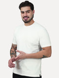 Camiseta K&J Black Cotton Flex Slim Off-White