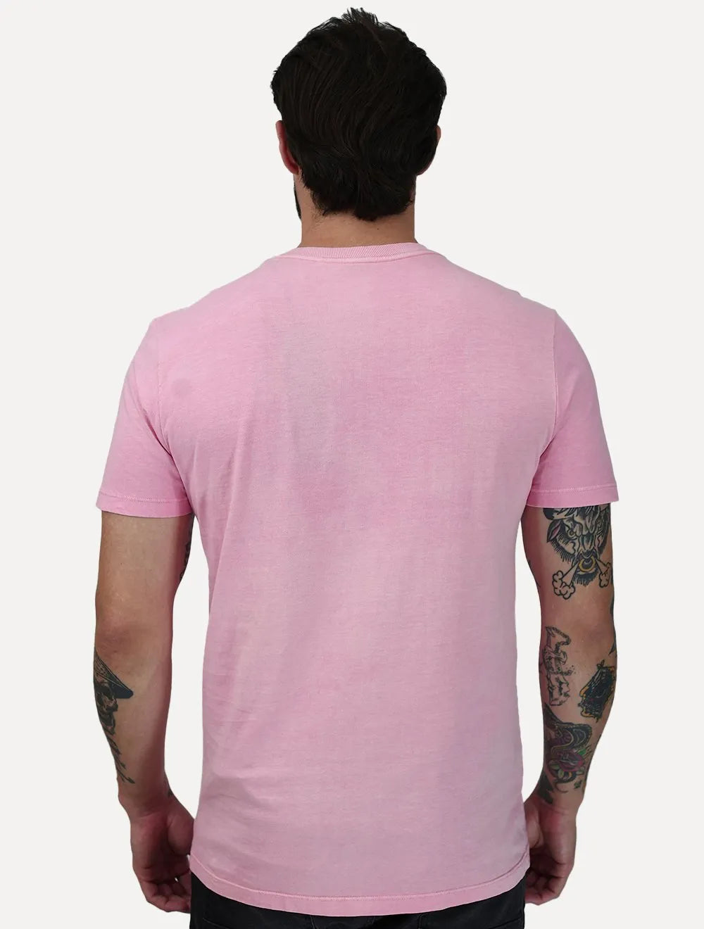 Camiseta Ellus Masculina Cotton Washed Origin. Classic Rosa Claro