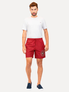 Short Tommy Hilfiger Long Drawstring Embroidered Circle Vermelho