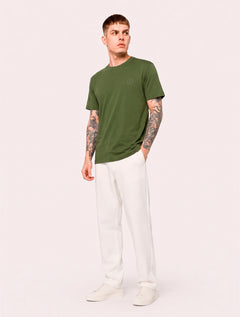 Camiseta Individual Masculina Comfort Pima Soft Touch Logo Verde Musgo