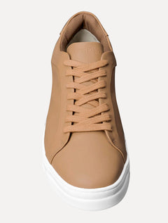 Tênis Calvin Klein Masculino Couro Casual Confort Logo Marrom