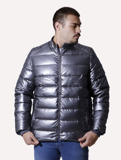 Jaqueta Victory Eagle Masculina Metalizada Puffer Cinza