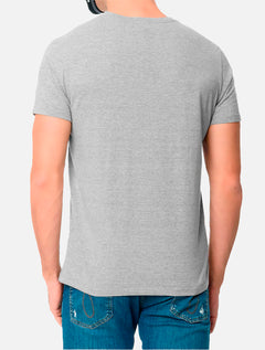Camiseta Calvin Klein Jeans Masculina New Logo Re Issue Cinza Mescla