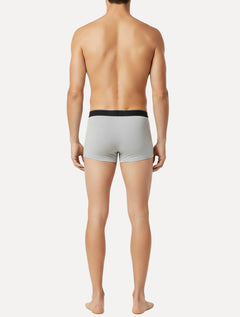 Cueca Calvin Klein Low Rise Trunk Cotton New Re Issue Blue Logo Cinza Mescla