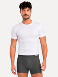 Cueca Mash Boxer Microfibra Risca de Giz Chumbo