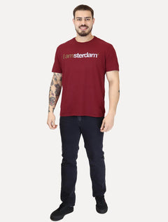 Camiseta Von der Volke Masculina Origineel I Amsterdam Marsala