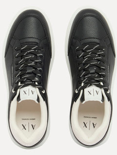 Tênis Armani Exchange Masculino Sneakers Low Pipe Off-White Preto