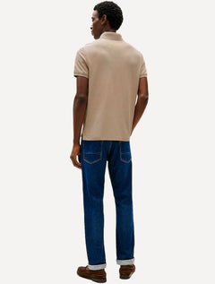 Polo Tommy Hilfiger Masculina Regular Piquet 1985 Marrom Claro