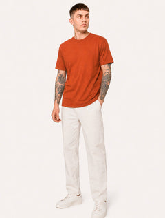 Camiseta Individual Masculina Comfort Pima Soft Touch Logo Laranja