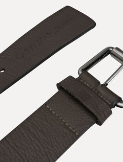 Cinto Calvin Klein Jeans Couro Roller Logo Marrom Café