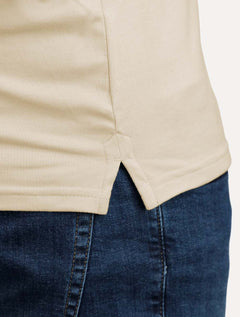 Polo Tommy Jeans Masculina Regular Corp Chest Areia