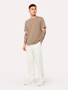 Camiseta Individual Masculina Slim Pima Soft Touch Logo Cáqui Médio