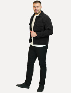 Jaqueta Dixen Masculina Veludo Cotelê Pockets Preta