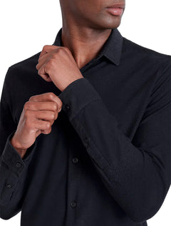 Camisa Aramis Masculina Manga Longa Slim Malha Dupla Preta