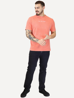 Camiseta Von der Volke Masculina Origineel Linear Brand Salmão