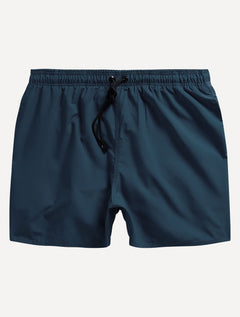 Short Reserva D'Água Beachwear Liso Tag Lateral Azul Marinho