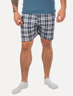 Pijama Calvin Klein Short Curto Viscolight Xadrez Logo Azul Médio