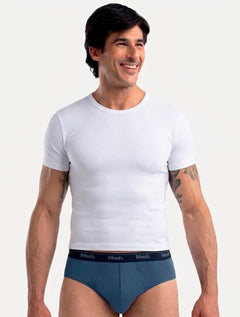 Cueca Mash Slip Cotton Basic Azul