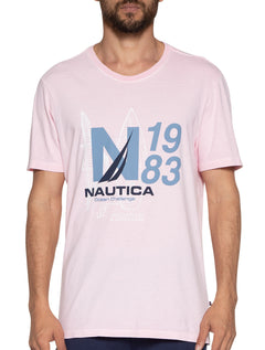 Camiseta Nautica Masculina Challengers N1983 Sketch Rosa