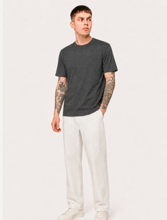Camiseta Calvin Klein Masculina Meia Malha Basica CK Cinza Mescla
