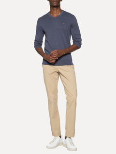 Suéter Tommy Hilfiger Masculino Signature V-Neck Azul Índigo Mescla