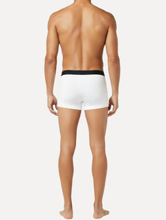 Cueca Calvin Klein Low Rise Trunk Cotton New Re Issue Blue Logo Branca