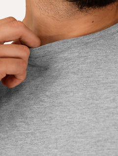 Camiseta Individual Masculina Comfort Icon Cinza Mescla
