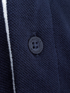 Polo Nautica Masculina Piquet Shadow Logo Sash Azul Marinho