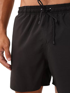 Short Reserva D'Água Beachwear Liso Tag Lateral Preto