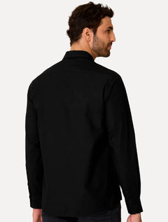 Camisa Dudalina Masculina Slim Fit Superfine Cotton Light Lisa Preta 53.06.5060 108