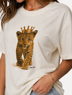 Camiseta John John Feminina Baby Cheetah Off White