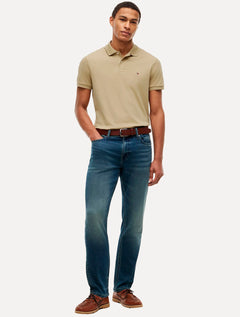 Polo Tommy Hilfiger Masculina Malha Liquid Cotton Seasonal Caqui