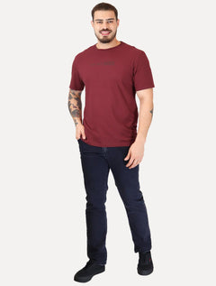 Camiseta Von der Volke Masculina Origineel Lettering Marsala