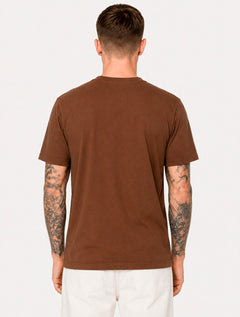 Camiseta Calvin Klein Jeans Masculina Cotton CK Logo Quadrado Marrom
