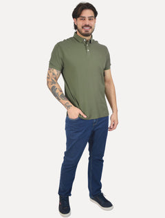 Polo Aramis Masculina Cotton Piquet Basic Verde Militar
