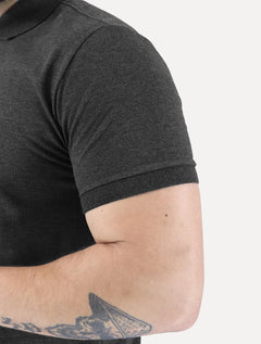 Polo Aramis Masculina Piquet Ziper Grafite Mescla