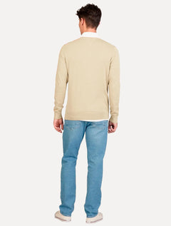 Suéter Tommy Hilfiger Masculino Crewneck Essential Cotton Areia