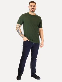 Camiseta Von der Volke Masculina Origineel Lion Stripe Verde Escuro