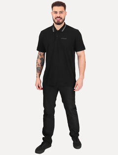 Polo Guess Masculina Piquet Silk Grey Frisos Preta