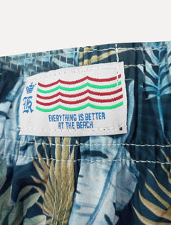 Short Sergio K Masculino Beachwear Tropical Palm Peel Azul Marinho